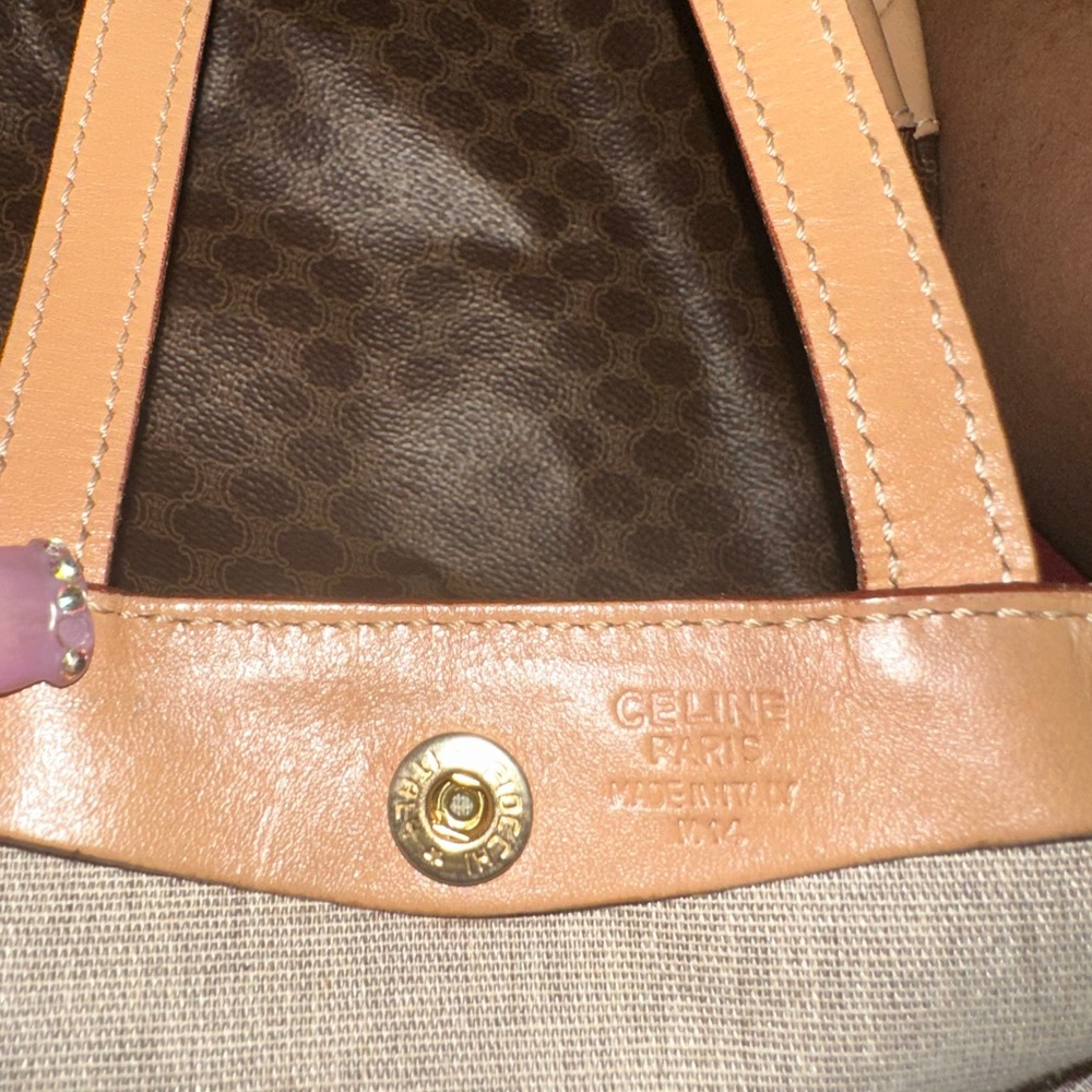 Celine Dark Brown Tote with Tan Accents - Picture 12 of 13